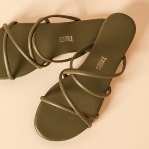TKEES Olive Green Sloane Slide Sandals Women's size 10‎